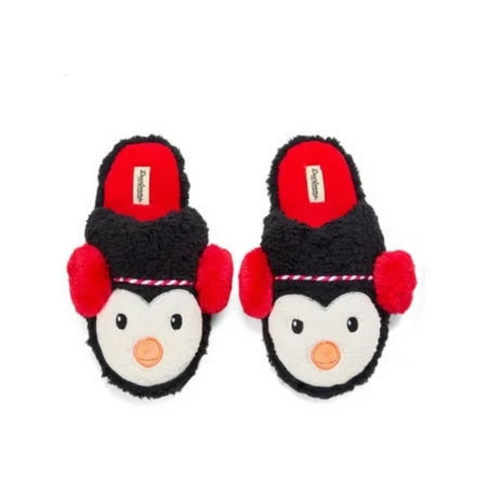 Slippers # W 5-6 M 3-4 Dearfoams Penguin Slip On Scuffs Cozy Comfort Cushioned